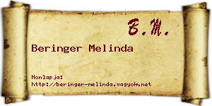 Beringer Melinda névjegykártya