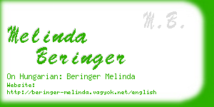 melinda beringer business card